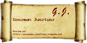 Goszman Jusztusz névjegykártya